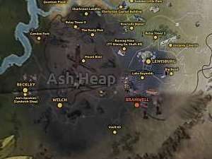 In the Ash Heap you will find a lot of bigger and smaller locations - Map of Fallout 76 - Maps - Fallout 76 Guide