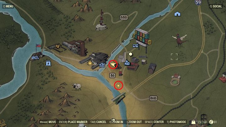 Collect water samples in the places marked in red. - Thirst Things First - Fallout 76 Walkthrough - Main missions - Fallout 76 Guide