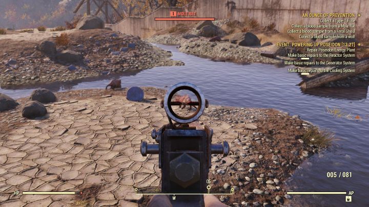 A Mole Rat blood sample is the easiest one to get - An Ounce of Prevention - Fallout 76 Walkthrough - Main missions - Fallout 76 Guide