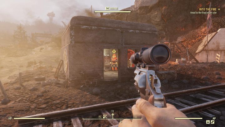 After completing the physical exam, you still have to take the final exam - your task is to trigger an alarm in a dangerous mine - Into the Fire - Fallout 76 Walkthrough - Main missions - Fallout 76 Guide