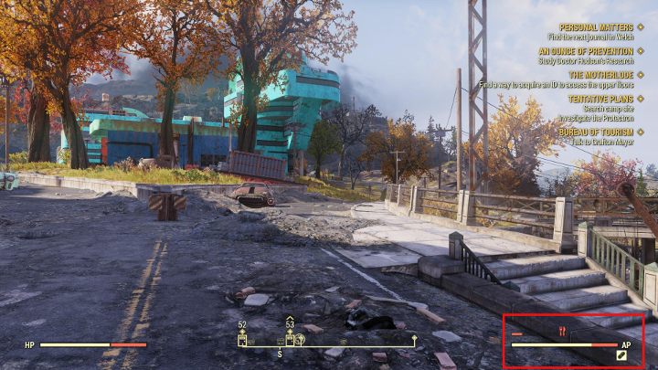 Hunger and thirst reduce the Action Points significantly. - Action Points in Fallout 76 - Gameplay basics - Fallout 76 Guide
