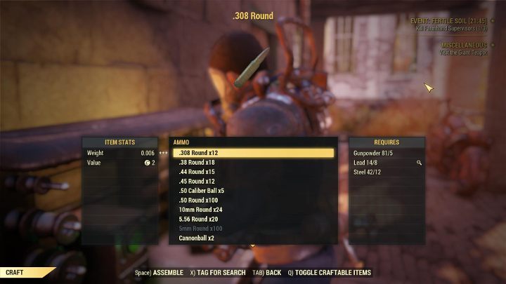 You can make ammo yourself. - How to get ammunition in Fallout 76? - FAQ - Fallout 76 Guide