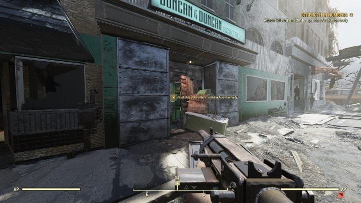 Once you get there, watch out for armed opponents. - Fallout 76 Wastelanders: Strength in Numbers walkthrough - Walkthrough - Fallout 76 Guide