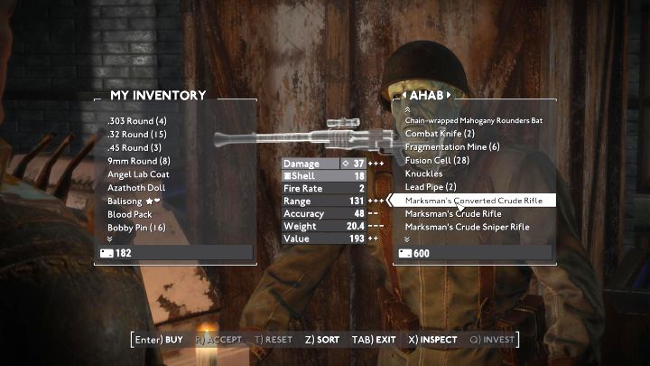 Ahab offers, e - Fallout London: How to get your first weapon? - Fallout: London: Equipment - Fallout London Guide