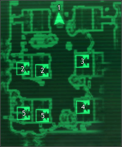 Map legend: 1 - draw bridge leading to the main area of the city - Fallout 3: Big Town, detailed maps - Detailed maps - Fallout 3 Game Guide