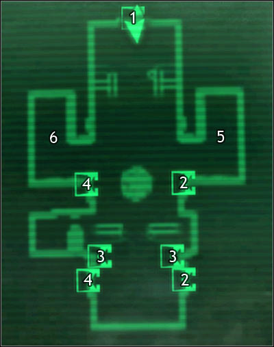 Map legend: 1 - gate to Museum of History - entrance - Fallout 3: The Underworld, detailed maps - Detailed maps - Fallout 3 Game Guide
