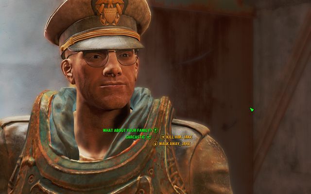If you have many Charisma points, you can decide what Jake should do - Fallout 4: Out of the Fire (Finch Farm) - Side quests in other locations - Fallout 4 Game Guide & Walkthrough