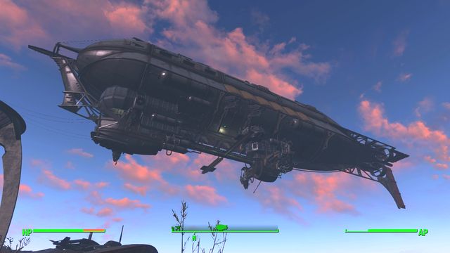 Prydwen is a giant ship of the Brotherhood of Steel which will fly to the Commonwealth after you complete few quests of the main storyline - Fallout 4: Prydwen - The Castle - Sector 7 - Fallout 4 Game Guide & Walkthrough