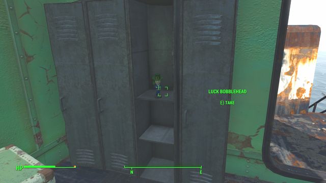 On the higher deck of the same ship you will find Luck bobblehead - Fallout 4: Spectacle Island - The Castle - Sector 7 - Fallout 4 Game Guide & Walkthrough
