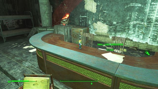 Inside, there are two opponents, including Captain Wes, a commander-in-chief of the Gunners - Fallout 4: Gunners Plaza - Southern Boston - Sector 9 - Fallout 4 Game Guide & Walkthrough