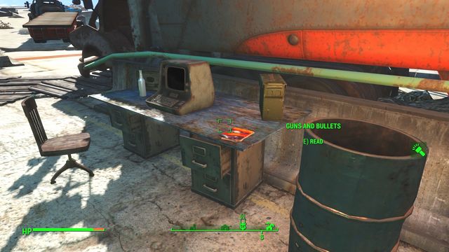 Up on the highway, you find two shelves that are filled to brim with food - Fallout 4: Quincy Ruins - Southern Boston - Sector 9 - Fallout 4 Game Guide & Walkthrough