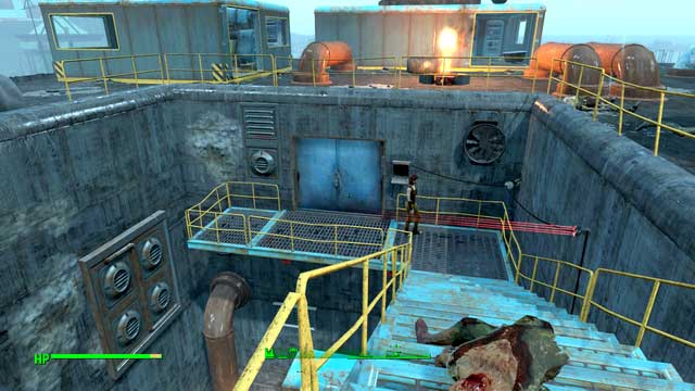 Entrance to the secret laboratory can be found at the stairs from the roof - Fallout 4: Diamond City Blues - Side quests in Diamond City - Fallout 4 Game Guide & Walkthrough