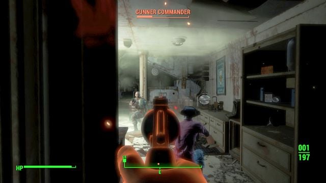 In the last room there is a strong leader of the mercenaries - Fallout 4: Bring HalluciGen canister to Fred - Side quests in Goodneighbor - Fallout 4 Game Guide & Walkthrough