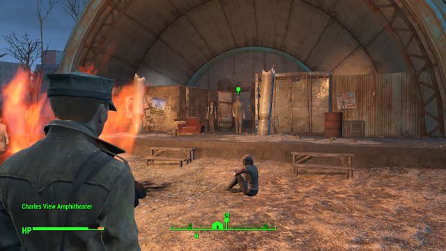 The amphitheater in which you will find Brother Thomas who is imprisoning the girl - Fallout 4: Emogene Takes a Lover - Side quests in Cabot House - Fallout 4 Game Guide & Walkthrough