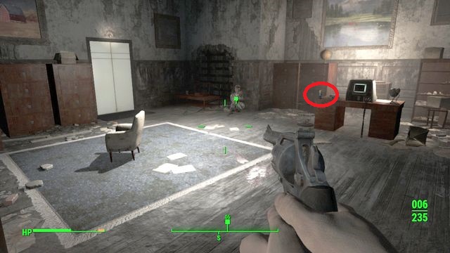 Jacks office, here you will find Charisma bobblehead - Fallout 4: The Secret of Cabot House - Side quests in Cabot House - Fallout 4 Game Guide & Walkthrough