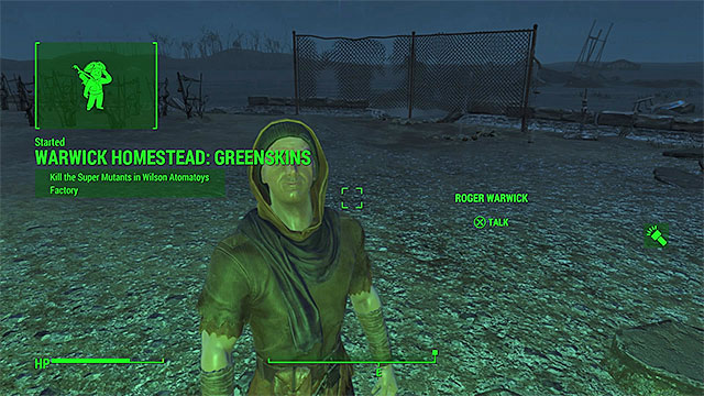 You can receive this quest, e.g. from a settler or a dweller of a homestead. - Fallout 4: Greenskins - Minor quests for Minutemen faction - Fallout 4 Game Guide & Walkthrough