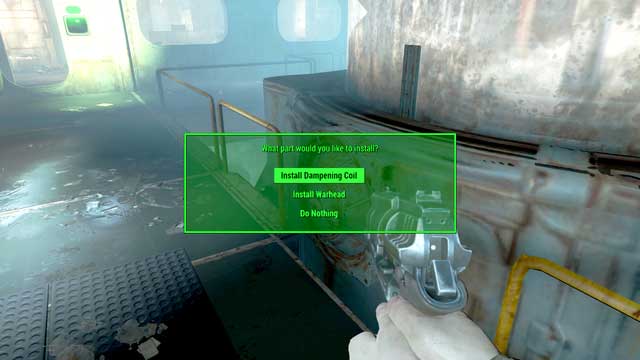 Install the Dampening Coil and then the Warhead - Fallout 4: Here There Be Monsters (The Shamrock Taphouse) - Side quests in other locations - Fallout 4 Game Guide & Walkthrough