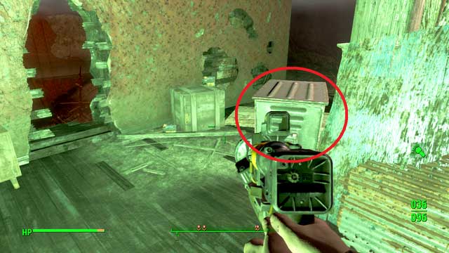 As soon as you reach the locked red door, find the key to the steel crate by the turret - Fallout 4: Massachusetts State House - Center of Boston - Sector 6 - Fallout 4 Game Guide & Walkthrough