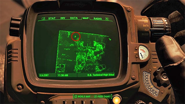 After you enter the building, start eliminating raiders and locate stairs down to the basement - Fallout 4: Magazines in Center of Boston - Sector 6 - Magazines - Fallout 4 Game Guide & Walkthrough