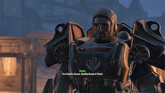 Paladin Danse is a member of the Brotherhood of steel, one of four main factions in the game - Fallout 4: All companions - Basics - Fallout 4 Game Guide & Walkthrough