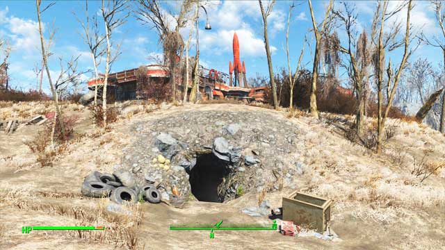 Behind the Red Rocket Truck Stop - Fallout 4: Where to find core fusions at the beginning of the game? - Power Armor - Fallout 4 Game Guide & Walkthrough