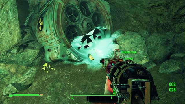 Walk into the lair and turn right after passing through the first tunnel - Fallout 4: Where to find core fusions at the beginning of the game? - Power Armor - Fallout 4 Game Guide & Walkthrough