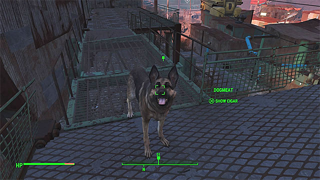 Approach Dogmeat and show him the cigar - Fallout 4: Getting A Clue - Main story - Fallout 4 Game Guide & Walkthrough