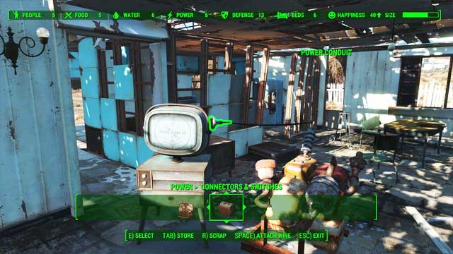 Turning the TV on is possible only after connecting an adapter to it. - Fallout 4: Basics of crafting - Creating settlements - Fallout 4 Game Guide & Walkthrough