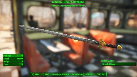 Type: Chinese officer sword - Fallout 4: Melee weapons - Unique weapons - Fallout 4 Game Guide & Walkthrough