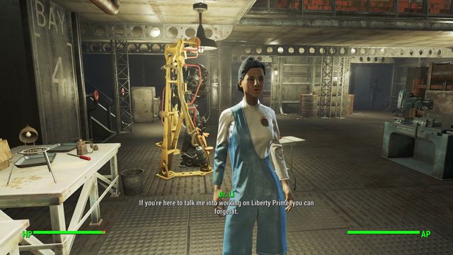 You will find doctor Li on the main deck of the Prydwen ship. - Fallout 4: Liberty Reprimed - Major Quests for Brotherhood of Steel faction - Fallout 4 Game Guide & Walkthrough