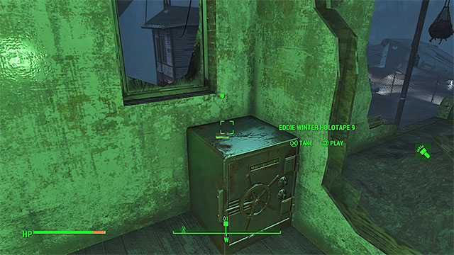 Holotape is lying on a large safe in the corner of the room - Fallout 4: Long Time Coming - Nick Valentine - Minor quests for Institute faction - Fallout 4 Game Guide & Walkthrough