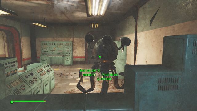 You need to talk to Molly across the pane. - Fallout 4: Cambridge Polymer Labs quest - Side quests in other locations - Fallout 4 Game Guide & Walkthrough