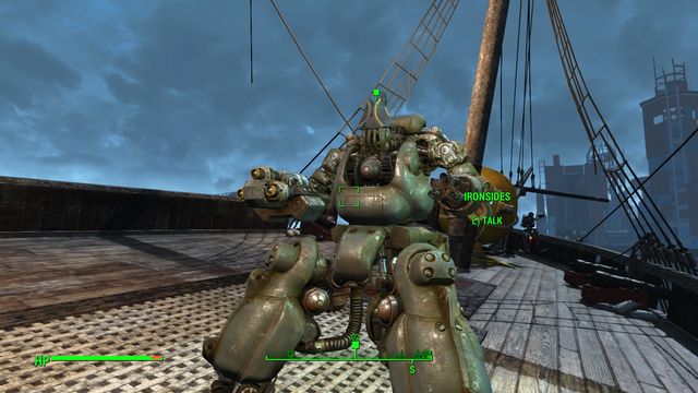 As soon as you approach USS Constitution, a robot will fly up to you and he starts a conversation - Fallout 4: Last Voyage of the USS Constitution (USS Constitution) - Side quests in other locations - Fallout 4 Game Guide & Walkthrough