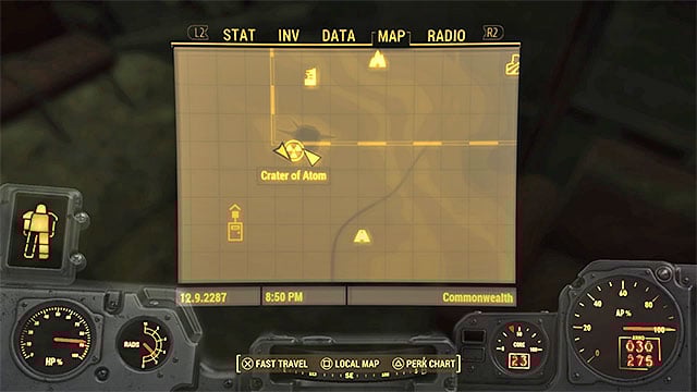 Select some already uncovered location that is closest to the Glowing Sea and start your journey towards the first marker - Fallout 4: The Glowing Sea - Main story - Fallout 4 Game Guide & Walkthrough