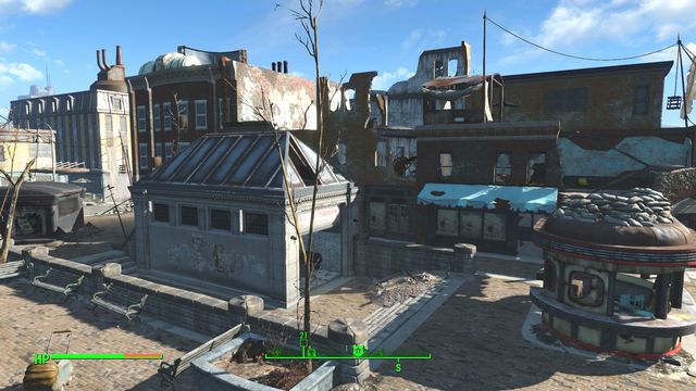 The towns main square has been seized by several groups of ghouls, who will be usually attacking you by surprise, a dozen-or-so enemies per wave - Fallout 4: College Square - Cambridge - Sector 5 - Fallout 4 Game Guide & Walkthrough