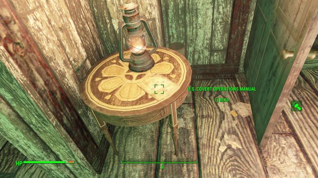 In the captains room that is secured with a master lock, there are, among others, a lot of meds, ammo, power armor gun, cash, and also U - Fallout 4: USS Constitution - Cambridge - Sector 5 - Fallout 4 Game Guide & Walkthrough