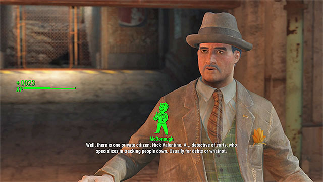 You can learn about Valentines agency immediately or during one of the further conversations - Fallout 4: Jewel of the Commonwealth - Main story - Fallout 4 Game Guide & Walkthrough