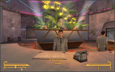 Talk to Swank (M7A:4) at the reception desk - Ring-a-Ding-Ding! - Initial quests - Fallout: New Vegas - Game Guide and Walkthrough