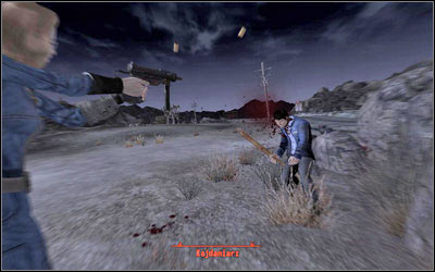 Return to Ringo [Goodsprings Gas Station] (M1:4) and tell him that you are ready to face the Powder gangers - Ghost Town Gunfight - Side quests - Fallout: New Vegas - Game Guide and Walkthrough