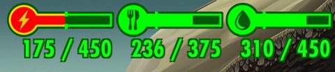When you click on any of listed resources, you can check the exact level of them - The basics - interface and icons - Fallout Shelter - Game Guide and Walkthrough