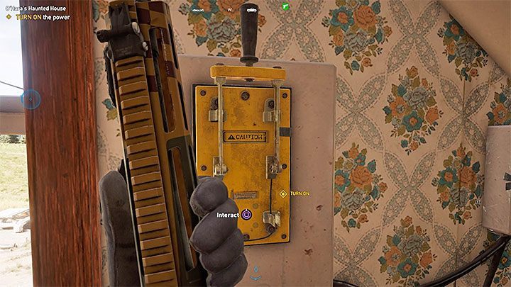 A jump on the scaffold will allow you to pass through the shutter and get to the first floor of the building - How to reach OHaras Haunted House in Far Cry 5? - FAQ - Far Cry 5 Game Guide