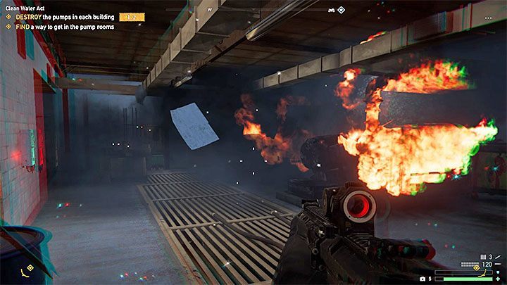 In each of the two buildings located on the station site you have to destroy all the running pumps - Clean Water Act in Far Cry 5 - Henbane River - Far Cry 5 Game Guide