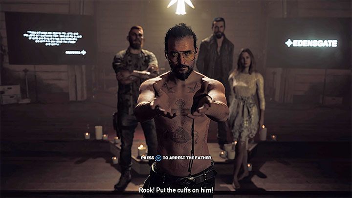 After exiting the chopper, reach the church with your allies to meet Joseph Seed, while hes feverishly giving one of his sermons - The Warrant; No Way Out on Dutchs Island - Prologue and Dutchs Island - Far Cry 5 Game Guide