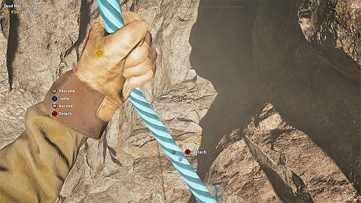 Another step is to reach the interactive point for your Grappling Hook located on the edge of the cliff (see the picture 1) - Cult locations and Prepper stashes in Henbane river - Henbane River - Far Cry 5 Game Guide