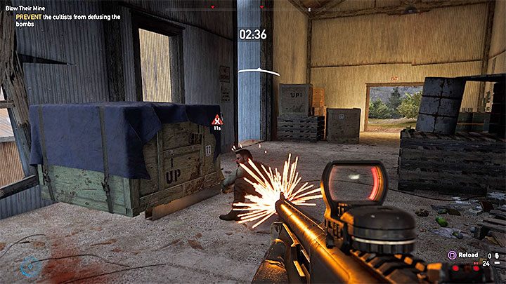 Whats very important in case of this battle is the fact that the cultists will attempt to disarm the explosives - Blow Their Mine in Holland Valley - Holland Valley - Far Cry 5 Game Guide