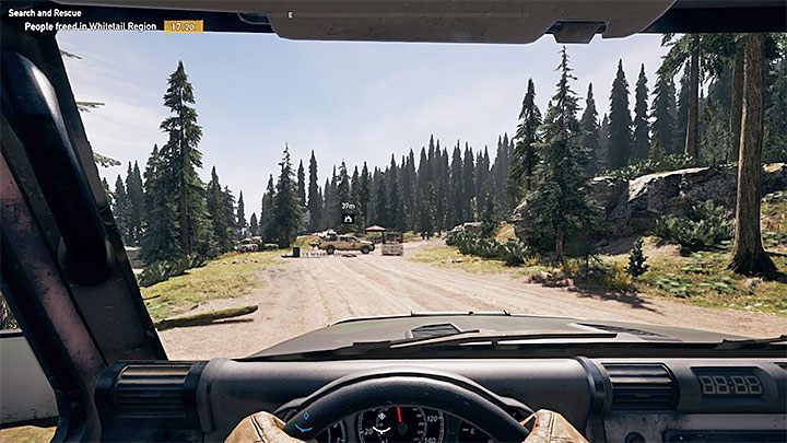 You can break through roadblocks but you should do that only when you are driving a bigger vehicle (e - How to act during random encounters in Far Cry 5? - FAQ - Far Cry 5 Game Guide