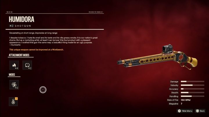 Special Features: Humidora is a shotgun initially modified with - Far Cry 6: Best weapons - list - Basics - Far Cry 6 Guide