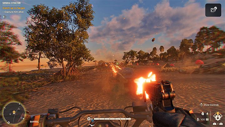 Focus first on driving carefully and closing the distance to the vehicle driven by Sergio - Far Cry 6: Surgical Extraction - walkthrough - Valle De Oro - Far Cry 6 Guide