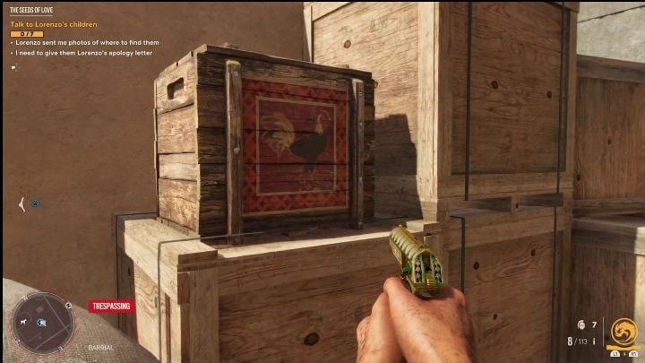 This chest sits on top of other wooden chests in a place where flocks of birds stroll by - Far Cry 6: Roosters - list, locations - Other - Far Cry 6 Guide