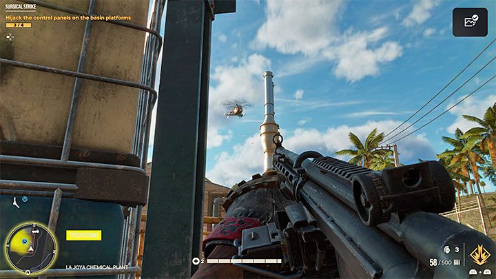 Expect enemy helicopters to appear over the chemical plant while you are hijacking the panels - Far Cry 6: Surgical Strike - walkthrough - El Este - Far Cry 6 Guide